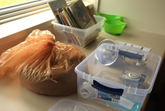 Small bin for classroom garden
